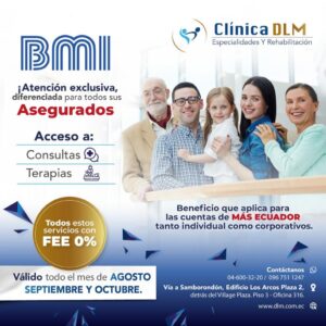 Seguro BMI Promoción Agosto, Septiembre, Octubre Consulta médica gratis Terapia sin costo Afiliados activos Cuidado de la salud Bienestar Seguro de salud Atención médica Oferta especial Salud mental Servicios médicos Promoción exclusiva Beneficios de afiliación Consulta con tarifa de 0 CLINICA DEPORTIVA